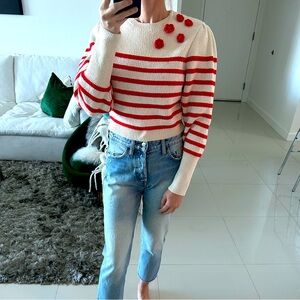 Zara Knit Sweater with Flower Detail